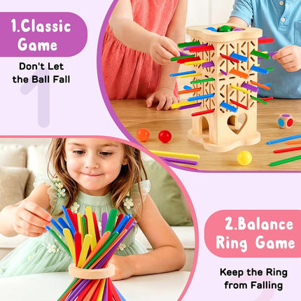 Montessori Wooden Board Game Fine Motor Color Matching Toy Kids Ages 3-8