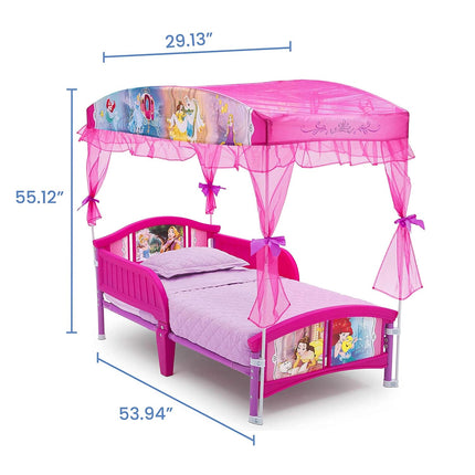 Disney Princess Canopy Toddler Bed, Pink Character-Themed Kids Bed, Ages 15 Months+