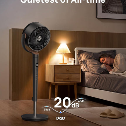Quiet DC Pedestal Fan 9 Speeds Oscillating Adjustable Timer for Bedroom Home