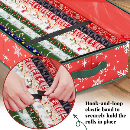 Christmas Wrapping Paper Organizer Box – Storage for Gift Wrap & Ornaments
