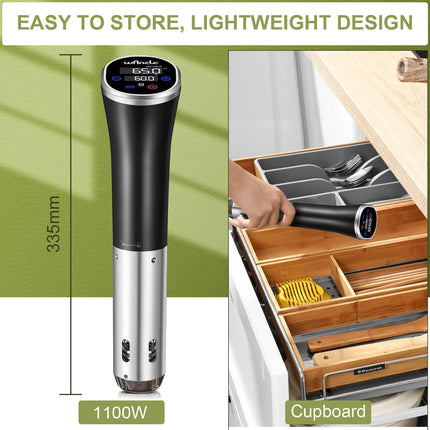Wancle 1100W Sous Vide Cooker with IPX7 Waterproof Immersion Circulator