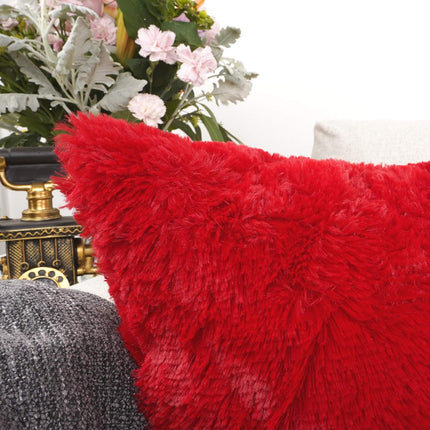 2-Piece Set of Christmas Decorative Faux Fur Throw Pillow Cases, Merino Style