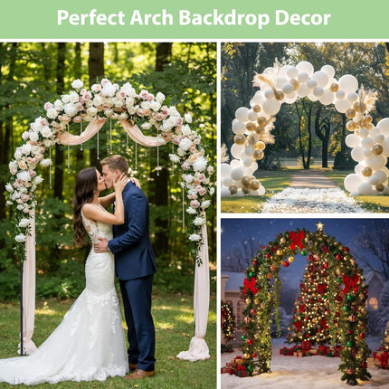 7.8ft Metal Garden Arch Trellis for Climbing Plants Outdoor Wedding Arbor Black