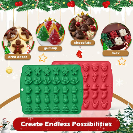 Christmas Silicone Molds – 60 Cavity, 11 Shapes for Candy, Chocolate & Wax DIY