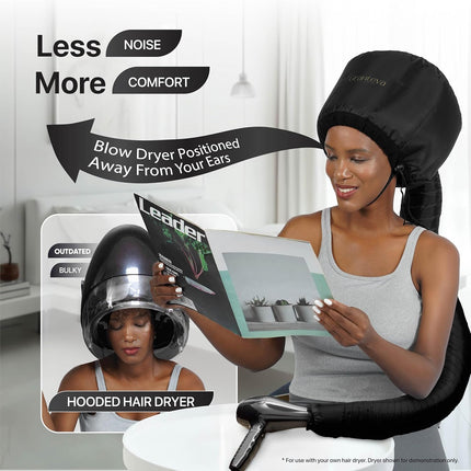 Hooded Hair Dryer Attachment with Headband for Curly Hair Deep Conditioning