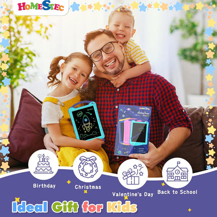 Astrodraw LCD Writing Tablet – Colorful Doodle Pad for Toddlers, Birthday Gift (Aqua/Purple)