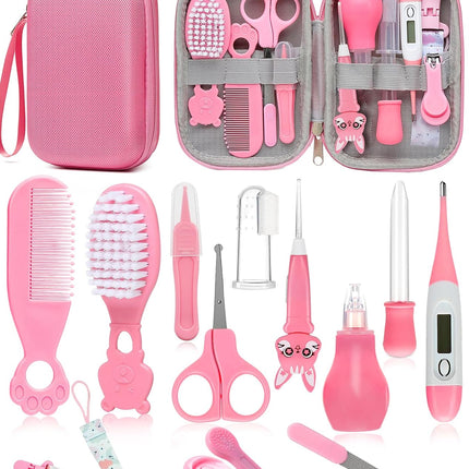 Baby Grooming Kit, Newborn Care Essentials, Nail, Hair, Nasal & Temperature Tools, Travel Ready