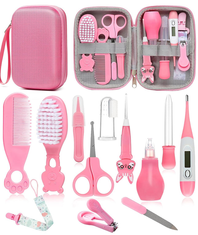 Baby Grooming Kit, Newborn Care Essentials, Nail, Hair, Nasal & Temperature Tools, Travel Ready
