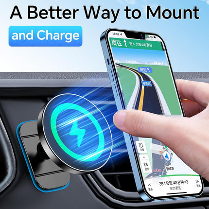 15W MagSafe Car Charger & Magnetic Phone Holder – Wireless iPhone Charging