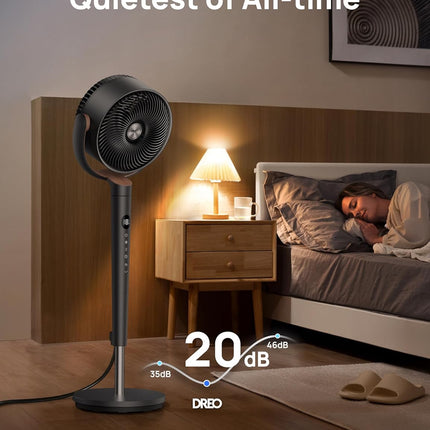 Quiet DC Pedestal Fan 9 Speeds Oscillating Adjustable Timer for Bedroom Home