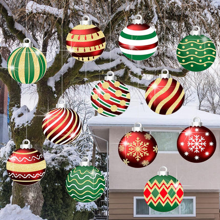 12-Pcs Hanging Candy Cane Ornaments for Christmas Yard: 8x8 Inch Outdoor Decorations