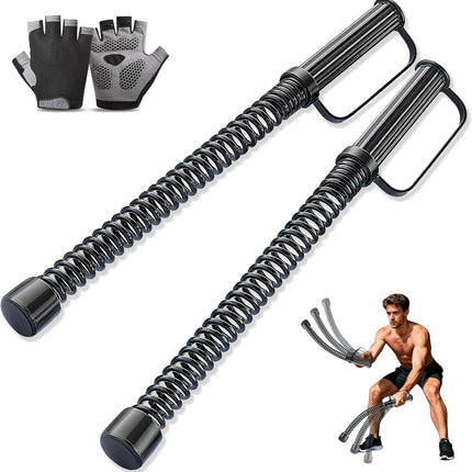 2PCS Ropeless Battle Ropes: Low-Impact Workout Ropes with Gloves for Full-Body Fitness