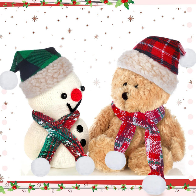 8PCS Mini Knit Doll Hats & Scarves – Cute DIY Craft Decor for Winter Gifts