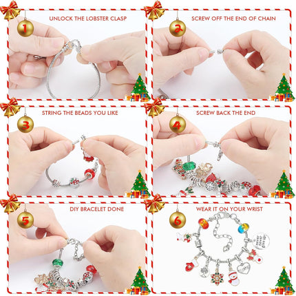 Christmas Advent Calendar Bracelets 2025 – 24-Day Xmas Countdown DIY Jewelry Making Kit