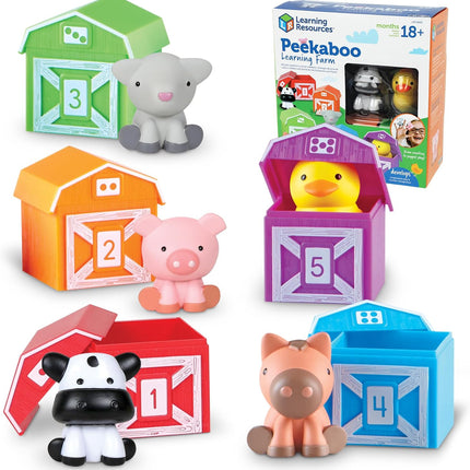 Peekaboo Farm Animal Toy Set Montessori Learning Counting Sorting Toddler