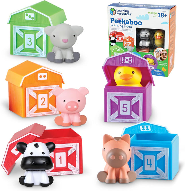 Peekaboo Farm Animal Toy Set Montessori Learning Counting Sorting Toddler