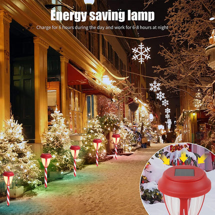10Pack Solar Candy Cane Garden Lights, Outdoor Solar Powered Xmas Pathway Markers