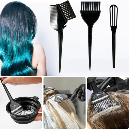 19PCS Hair Bleach Kit Hair Dye Brush Bowl Clips Applicator Coloring Set