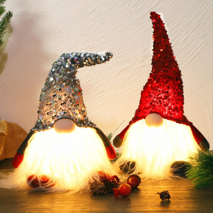 2PCS 12" Light-Up Christmas Gnomes – Plush Scandinavian Tomte Decorations