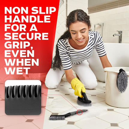 3 Pack Scrub Brush Set – Ergonomic Handle, Durable Bristles for Bathroom & Kitchen