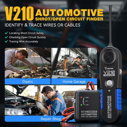 V210 Wire Tracer Circuit Tester, Open & Short Finder, DC 6-42V Electrical Tracker