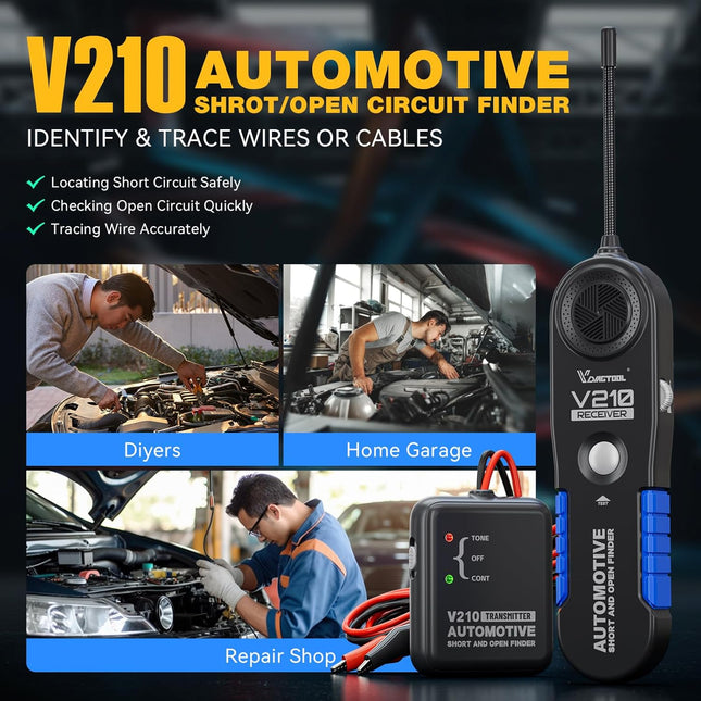 V210 Wire Tracer Circuit Tester, Open & Short Finder, DC 6-42V Electrical Tracker