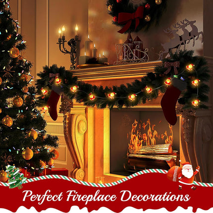 10FT 30 LED Christmas Santa Claus Fairy Lights – Battery Operated Indoor Decorations