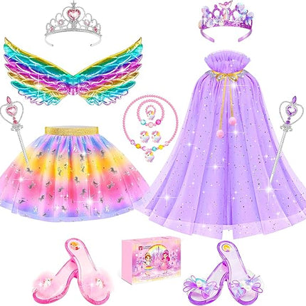 Princess Dress Up Set for Girls 3–6 – Shoes, Tutu, Cape & Pretend Play Toys
