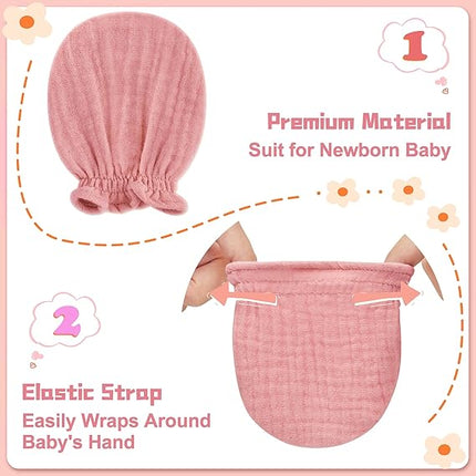 Muslin Baby Mittens – 100% Cotton Soft No-Scratch Gloves for 0–6 Months