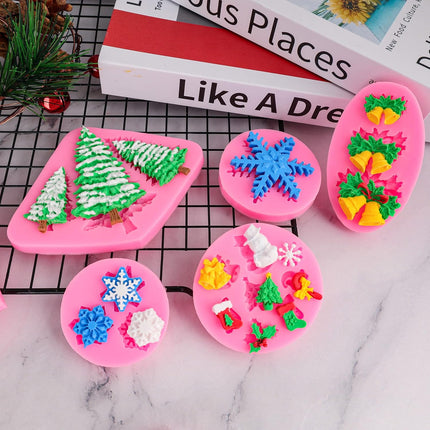 Christmas Silicone Molds – Snowflake, Santa & Tree Mini Candy & Fondant Molds