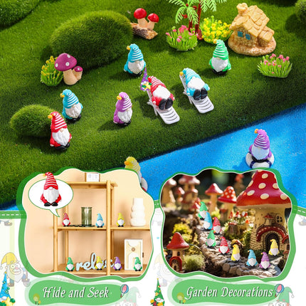 25pcs Mini Christmas Gnomes – Tiny Figurines for Garden, Fairy Yard Décor