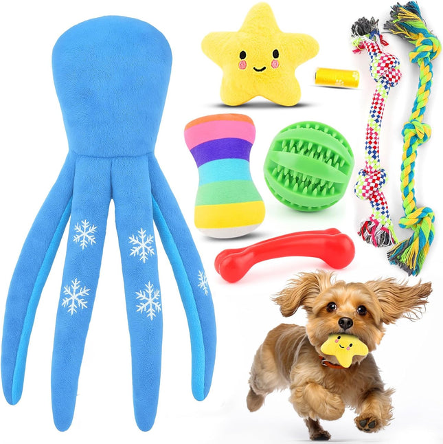 8-Pack Puppy Toys for Small Dogs – Plush, Squeaky, Rope & Teething Toys for Puppies