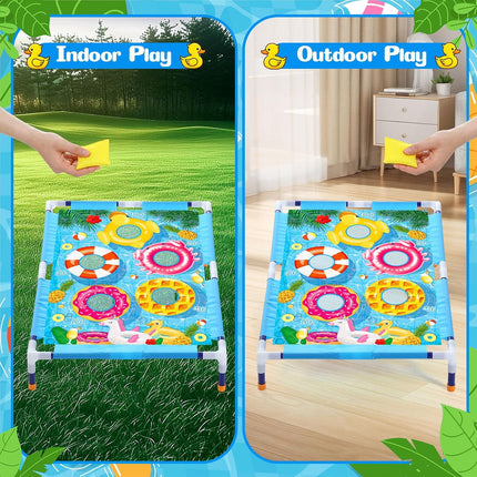 Bean Bag Toss Game for Kids, Portable Cornhole Set with Bean Bags, Indoor Outdoor Yard Toy