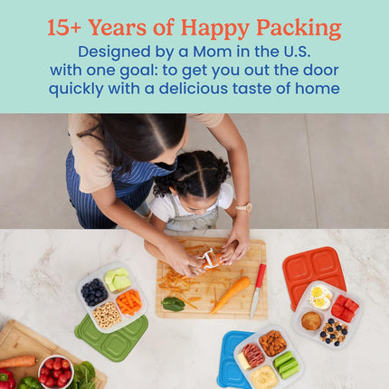 Easyboxes 8-Piece Snack Containers – 4-Compartment BPA-Free Meal Prep Set