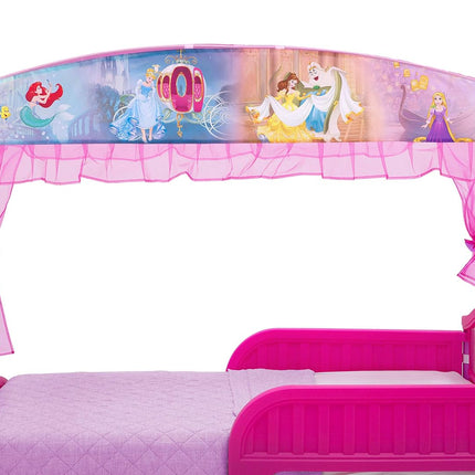 Disney Princess Canopy Toddler Bed, Pink Character-Themed Kids Bed, Ages 15 Months+