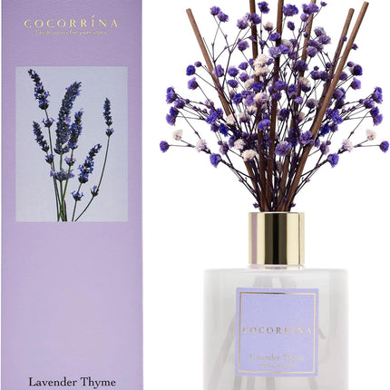 Premium Reed Diffuser Set – Lavender Thyme with Preserved Baby’s Breath, 6.76oz