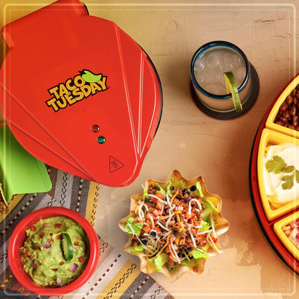 Taco Bowl Maker, 8–10 Inch Tortillas, Baked Tostadas & Salads, Red