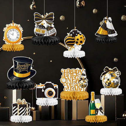 Happy New Year Party Supplies Bundle – Centerpieces & Table Toppers for NYE