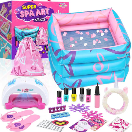Kids Spa Kit for Girls – Manicure, Pedicure & Nail Art Salon Gift Set