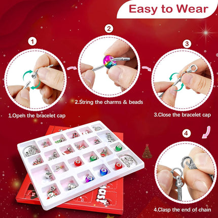 Christmas Advent Calendar 2025 – DIY Charm Bracelet Kit for Kids & Teens