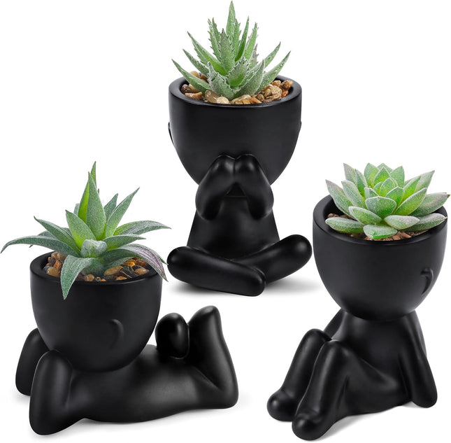 3pcs Fake Succulents – Artificial Plants for Bathroom, Bedroom & Living Room Decor