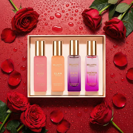 BellaVita Luxury Mini Perfume Set for Women 4 x 20ml Eau de Parfum Gift Collection