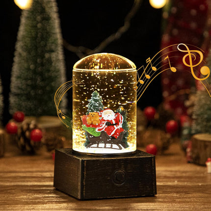 Christmas Snow Globe Lantern – Lighted Musical Water Globe with 8 Songs