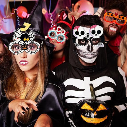 8-Piece Halloween Sunglasses, Pumpkin Spider Ghost Bat Skull Eyeball Party Props