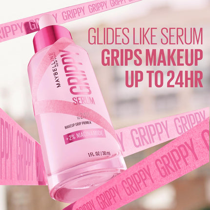 Grippy Serum Primer with 2% Niacinamide, Hydrating Makeup Primer, 24HR Wear, Clear