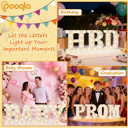 LED Marquee Letter Light A, Light Up Alphabet Sign for Party Wedding Home Decor