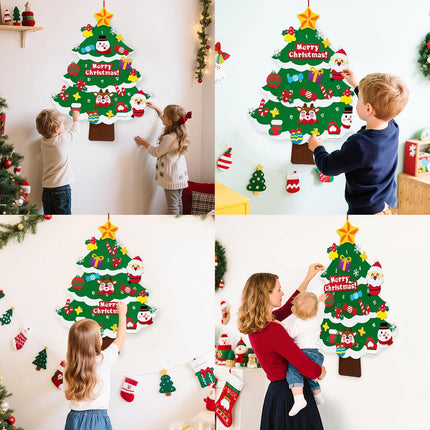 3ft DIY Felt Countdown to Christmas Advent Calendar – 24 Ornaments for Wall Hanging