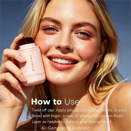 Jelly Cheek & Lip Tint, Multi-Use Blush for Lips Eyes & Cheeks, Vegan, Buildable
