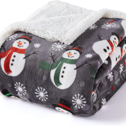 Sherpa Christmas Throw Blanket – Fuzzy, Fluffy, Soft & Cozy Fleece Flannel Plush Blanket