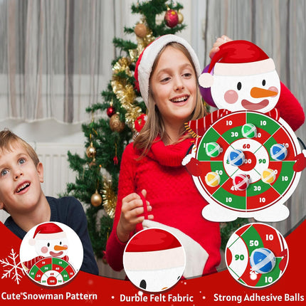 Christmas Party Games Set – Dart Board Game with 12 Sticky Balls for Kids' Fun